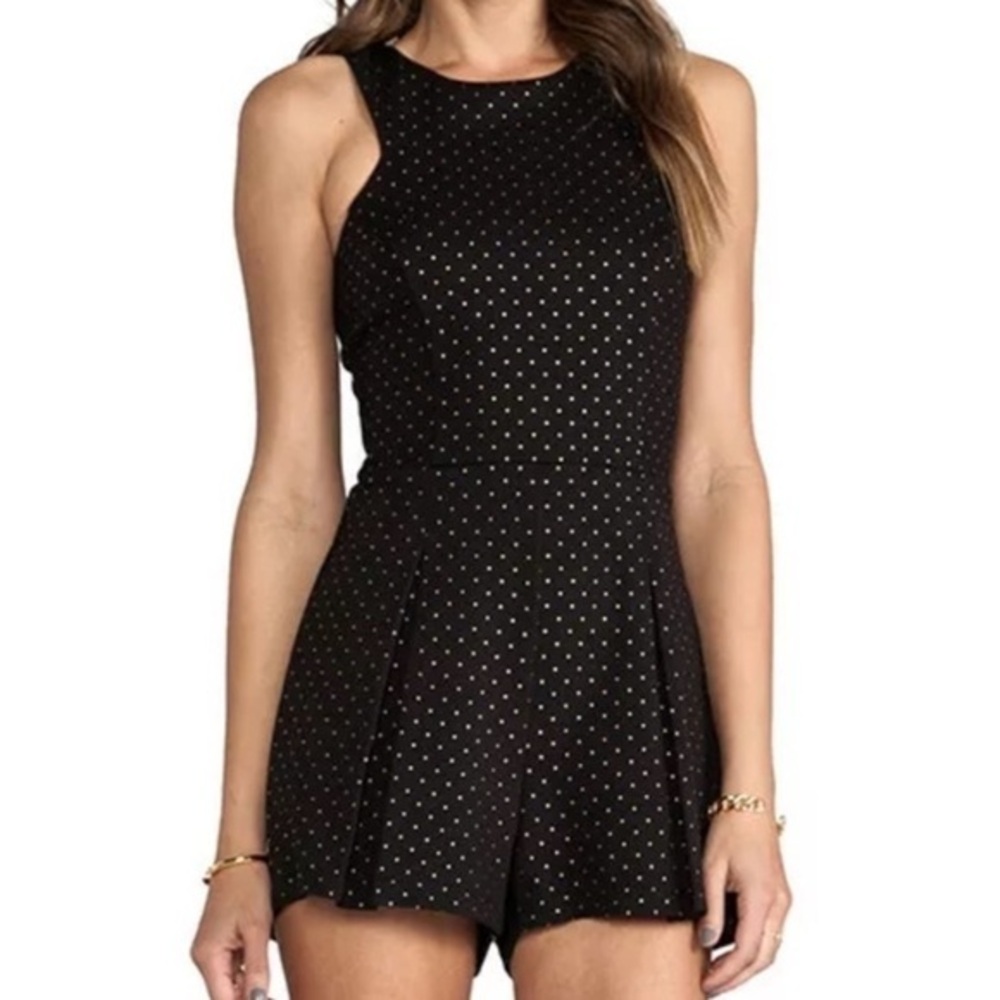 Dolce Vita Hoytt Metallic Gold Dots Black Romper